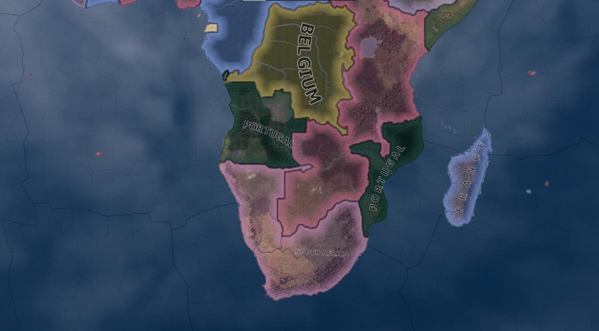 Map of how to liberate South Africa in hoi4