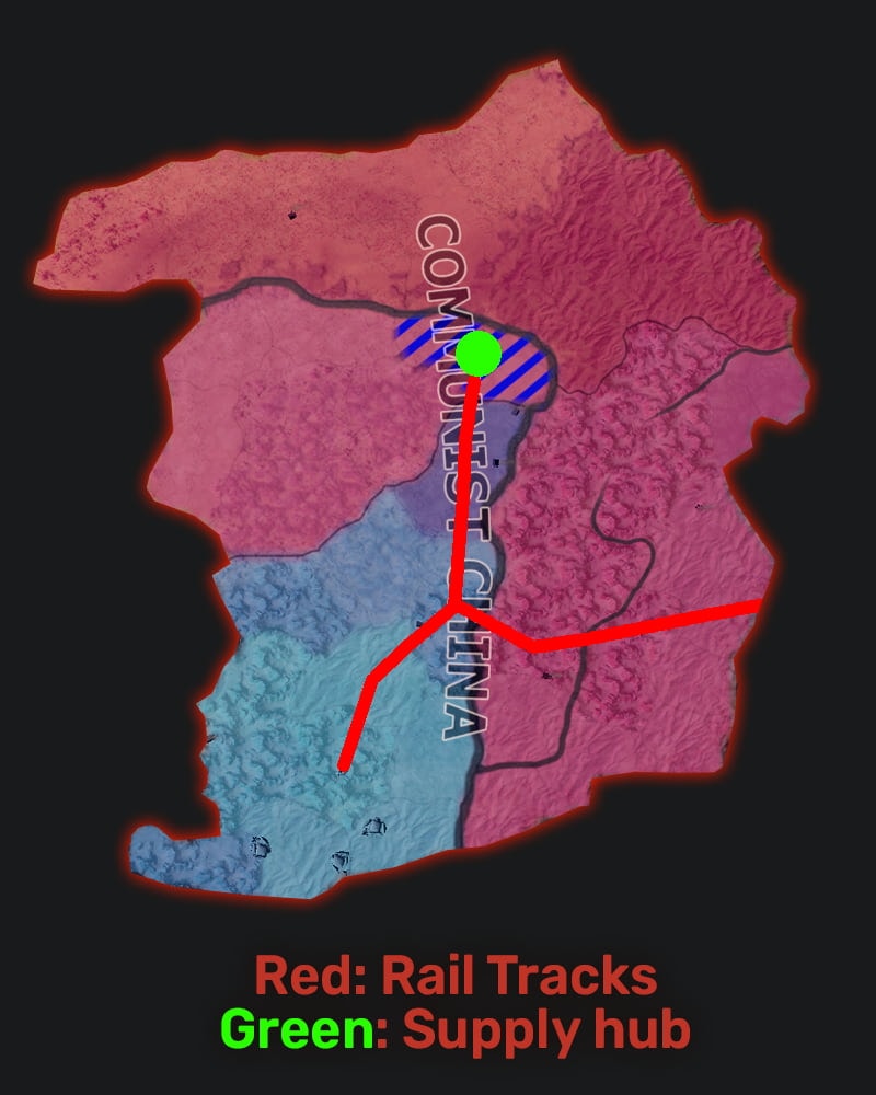 Railways connecting to a supply hub in hoi4