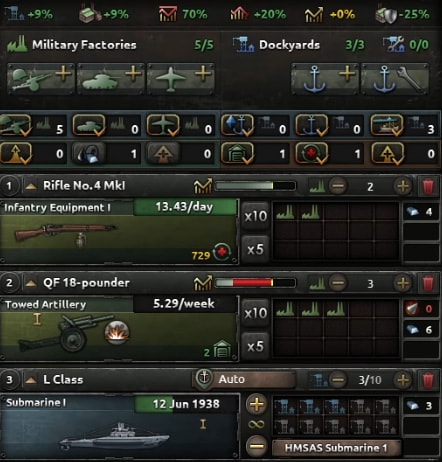 Production of artillery in hoi4 